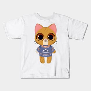 Holiday Ginger Kitten Kids T-Shirt